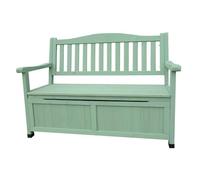 Panchina da Esterno, Panchina Contenitore in Legno, con Schienale e Braccioli, per Cuscini, Attrezzi da Giardino e Accessori per la Piscina, Adatta a Patii e Giardini