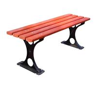 Panchina da Esterno Resistenti Alle Intemperie Panchina da Giardino 2 Posti Doghe in Plastica e Acciaio Gambe in Ghisa Panca da Esterno per Parchi, Piazze, Scuole e Strade(Brown,150x39x41cm)