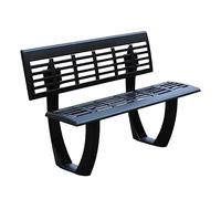 Panchina da esterno Sedia da parco for esterni con schienale, panca da patio in alluminio pressofuso nero, 47,5/59,0" Sedia for il tempo libero for due persone Mobili da esterno for vialetto da giardi