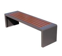 Panchina da Esterno Senza Schienale 2 Posti Panca Esterno per Uso Pubblico Senza Montaggio Panchine da Terrazza Portata 300kg, Seduta per Piazze Scuole Condomini(Gray,47.24in(120cm))