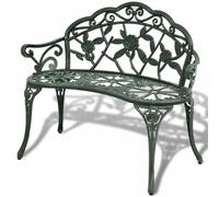 Panchina da Giardino 100 cm in Alluminio Pressofuso Verde