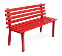 Panchina da Giardino 2 Posti Panchina da Esterno Resistente Alle Intemperie | Materiale in Acciaio al Carbonio, Portata 350 Kg, Panca da Esterno per Parco Residenza Piazza Scuola(Red,120x40x45cm)
