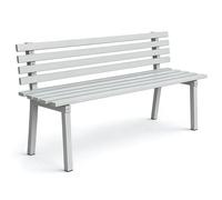 Panchina da Giardino 2 Posti Panchina da Esterno Resistente Alle Intemperie | Materiale in Acciaio al Carbonio, Portata 350 Kg, Panca da Esterno per Parco Residenza Piazza Scuola(White,100x40x45cm)