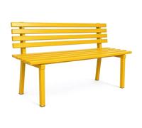 Panchina da Giardino 2 Posti Panchina da Esterno Resistente Alle Intemperie | Materiale in Acciaio al Carbonio, Portata 350 Kg, Panca da Esterno per Parco Residenza Piazza Scuola(Yellow,100x40x45cm)