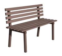 Panchina da Giardino 2 Posti Panchina da Esterno Resistente Alle Intemperie | Materiale in Acciaio al Carbonio, Portata 350 Kg, Panca da Esterno per Parco Residenza Piazza Scuola(Brown,100x40x45cm)