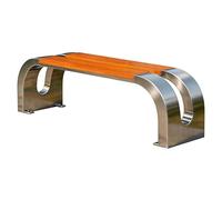 Panchina da Giardino 2 Posti Resistenti Alle Intemperie Panchina da Esterno in Acciaio Inossidabile Panca da Esterno per Piazze, Parchi, Scuole e Strade(Natural)