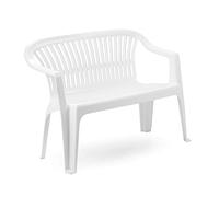 Panchina da Giardino Bianca Impilabile in Polipropilene 114x55x82 cm