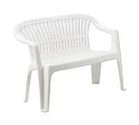 Panchina Parco Da Esterno e Giardino In Resina Bianco Impilabile 114 X 55 X H 82