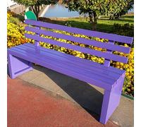Panchina da giardino ergonomica per esterni, 2-3 posti, robusta e resistente alle intemperie, in legno, con schienale, per giardino, patio, balcone, 150 x 40 cm, viola