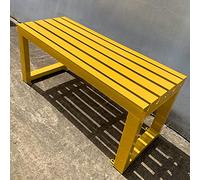 Panchina da giardino gialla in metallo da 179,8 cm, con doghe per patio, giardino, parco, picnic e portico, mobili eleganti per la decorazione del cortile