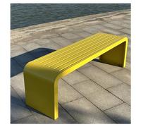 Panchina da giardino gialla per due persone con schienale scoperto resistente alle intemperie panca da giardino per spiaggia prendisole piscina prato - perfetto arredamento da esterno per rilassarsi