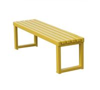 Panchina da giardino gialla resistente alle intemperie con seduta a doghe per tutte le condizioni atmosferiche, 120 cm, panca da esterno