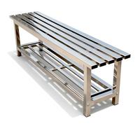 Panchina da Giardino in Acciaio Inox 304 con Ripiano, Robusta Impermeabile | Panchine da Esterno Multifunzionale Panche Portaoggetti per Cortile Parco Portico Terrazzo, Capacità 300 kg(47.24"/120cm)