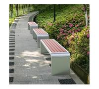 Panchina da giardino in acciaio inox e legno di plastica, durevole, adatta a tutte le condizioni atmosferiche, per patio, parco, prato, cortile