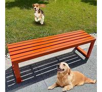 Panchina Da Giardino In Ferro Battuto Con Fori Di Fissaggio Riservati, Panca Da Esterno Senza Schienale, Seduta For 2-3 Persone For Parco, Scuola, Piazza(Orange,100cm)