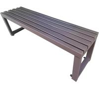 Panchina Da Giardino In Ferro Battuto Con Fori Di Fissaggio Riservati, Panca Da Esterno Senza Schienale, Seduta For 2-3 Persone For Parco, Scuola, Piazza(Grigio,150cm)