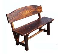 Panchina da giardino in legno carbonizzato con schienale, per 3 persone, per esterni, patio, elegante mobili in stile country per giardino, cortile, cortile (120 cm)