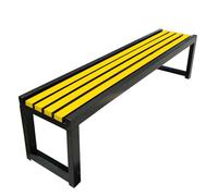 Panchina da giardino in legno, colore giallo, per il tempo libero, per prato, portico, sentiero da giardino, 100 x 40 x 45 cm, mobili da esterno durevoli