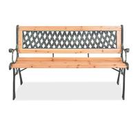 Panchina da Giardino in Legno e Ferro Battuto 122 cm con Schienale PVC | Legno massello, ferro battuto robusto, schienale in PVC, design vintage, uso esterno tutto l'anno