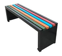 Panchina da giardino in legno e metallo resistente alle intemperie a 2 posti, per uso esterno, elegante, può contenere fino a 220 kg, perfetta per balcone e terrazza (17 colori C 1,2 m)