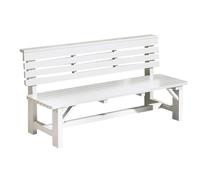 Panchina da giardino in legno massello da 121,9 cm, colore bianco, per tutte le stagioni, sedia da parco per balcone, veranda, cortile e terrazza, mobili da esterno durevoli ed eleganti