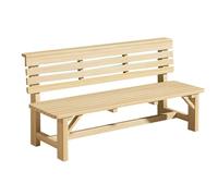 Panchina da giardino in legno massello marrone chiaro, adatta a tutte le condizioni atmosferiche, per balcone, veranda, cortile, terrazza, parco, resistente, 101,6 cm, design semplice