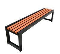 Panchina da giardino in legno, per patio, prato e portico, per il tempo libero, 150 x 40 x 45 cm, design elegante, colore: arancione