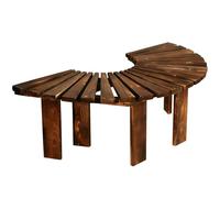 Panchina da giardino in legno, seduta a doghe robusta e resistente per terrazze, panchine semicircolari avvolgenti per prati, parchi e giardini, sedia curva per tutte le stagioni(Marrone,Round)