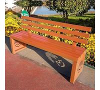 Panchina Da Giardino In Metallo For Esterni, Panchine Da Esterno Resistenti Alle Intemperie Con Schienale, Panca Da Patio For Parco Esterno, Cortile, Picnic, Cortile, Veranda Anteriore(Orange,150cm)