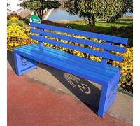 Panchina Da Giardino In Metallo For Esterni, Panchine Da Esterno Resistenti Alle Intemperie Con Schienale, Panca Da Patio For Parco Esterno, Cortile, Picnic, Cortile, Veranda Anteriore(Blu,150cm)