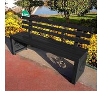 Panchina Da Giardino In Metallo For Esterni, Panchine Da Esterno Resistenti Alle Intemperie Con Schienale, Panca Da Patio For Parco Esterno, Cortile, Picnic, Cortile, Veranda Anteriore(Nero,120cm)