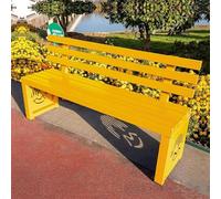 Panchina Da Giardino In Metallo For Esterni, Panchine Da Esterno Resistenti Alle Intemperie Con Schienale, Panca Da Patio For Parco Esterno, Cortile, Picnic, Cortile, Veranda Anteriore(Yellow,100cm)