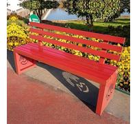 Panchina Da Giardino In Metallo For Esterni, Panchine Da Esterno Resistenti Alle Intemperie Con Schienale, Panca Da Patio For Parco Esterno, Cortile, Picnic, Cortile, Veranda Anteriore(Red,120cm)
