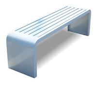 Panchina da giardino in metallo senza schienale, mobili da esterno per cortili, cortili e piscine, disponibile in 100/120/150/180 cm, colore bianco elegante, dimensioni: 180 x 40 x 45 cm