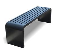Panchina da giardino in metallo senza schienale, mobili da esterno per cortili, giardini e piscine, disponibile in 100/120/150/180 cm, nero, 120 x 40 x 45 cm
