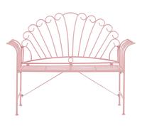 Beliani Panchina da Giardino o Balcone in Metallo Rosa Larghezza 125 cm
