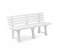 PANCHINA DA GIARDINO PANCA IN RESINA DA 3 POSTI COLORE BIANCO 145X49X74 CM 02036