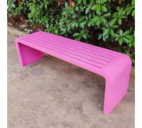 Panchina da Giardino Panca, Senza Schienale Panchina Esterno A 3 Posti Esterno Resistente Alle Intemperie Per Giardino Patio Portico Parco - Larghezza Seduta 40 Cm (15 Pollici) Pink 86.6*15.7*33.46