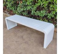 Panchina da Giardino Panca, Senza Schienale Panchina Esterno A 3 Posti Esterno Resistente Alle Intemperie Per Giardino Patio Portico Parco - Larghezza Seduta 40 Cm (15 Pollici) White 78.7*15.7*33.46“