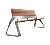 Panchina da giardino Panchina da parco con schienale, panchina in acciaio inossidabile, sedia for il tempo libero all'aperto sul prato della piscina del giardino del portico Panchina esterna(Piccolo)