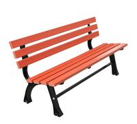 Panchina da giardino per 2-3 persone, resistente alle intemperie, con schienale, telaio in alluminio pressofuso e seduta in legno massiccio anticorrosivo, capacità 399,2 kg