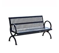 Panchina da giardino per esterni in acciaio inox con schienale, 1,5/1,8 metri, per più persone, ed elegante per parchi, giardini e patii