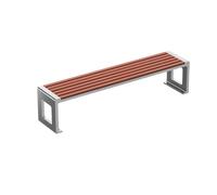 Panchina da giardino per esterni in acciaio inox, per 2 persone, con doghe in legno composito, resistente alle intemperie, 120 cm, panca da giardino per parchi e patii