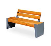 Panchina da Giardino per Esterni Sedia da parco for esterni in acciaio inossidabile Panca for il tempo libero nordico Sedile for comunità all'aperto Panca con doppio schienale commerciale Panchina da