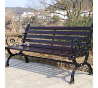 Panchina da Giardino per Esterni, Seduta da Patio Robusta in Alluminio pressofuso, Panchina da Parco Resistente alle Intemperie per Cortile, Panchina Ergonomica in Metallo(Brown,150*54*76cm)