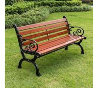 Panchina da Giardino per Esterni, Seduta da Patio Robusta in Alluminio pressofuso, Panchina da Parco Resistente alle Intemperie per Cortile, Panchina Ergonomica in Metallo(Natural,180*54*76cm)