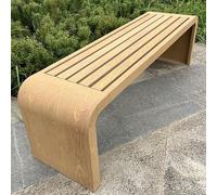 Panchina da giardino per esterni, struttura in acciaio, panca in metallo con seduta a doghe, design senza schienale per mobili versatili, resistente alle intemperie per una maggiore durata in