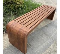 Panchina da giardino per esterni, struttura in acciaio, panca in metallo con seduta a doghe, design senza schienale per mobili versatili, resistente alle intemperie per una maggiore durata in