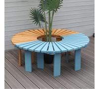 Panchina da giardino semicircolare in legno massello anticorrosione sgabello per fiori curvo per mobili da esterno, terrazza a forma di ventaglio da giardino