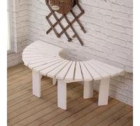 Panchina da giardino semicircolare in legno massello anticorrosione sgabello per fiori curvo per mobili da esterno, terrazza a forma di ventaglio da giardino
